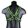 Ouch! Glow Harnais phosphorescent Cross Glow Noir-Vert Néon